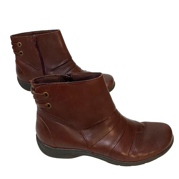 Clarks Christine Club Ankle Booties Womens Size 10 N Cognac - Picture 4 of 7